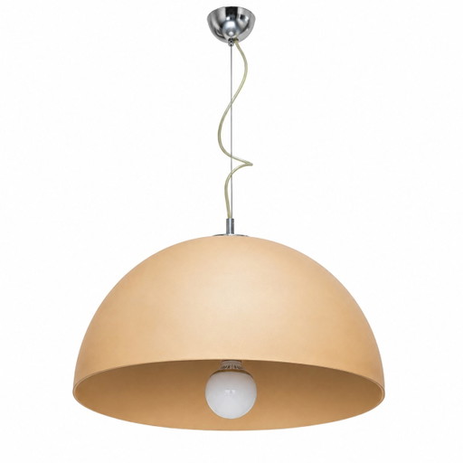 Vintage Italian Glass Pendant Lamp 1970s Mid Century Modern Space Age Ceiling Light – hanglampen, Metal