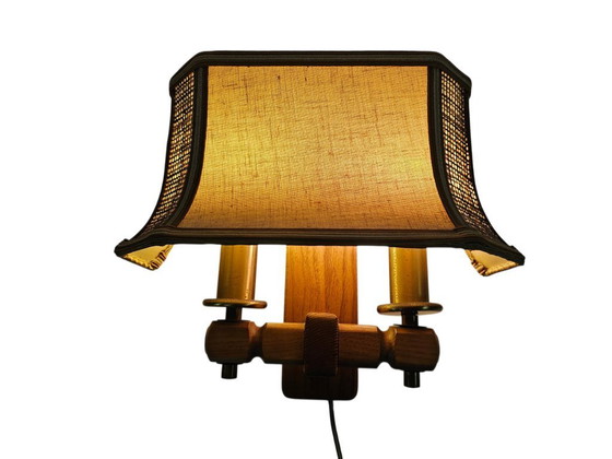Image 1 of Lampada da parete Herda Holland - a sospensione - legno - ottone - anni '70