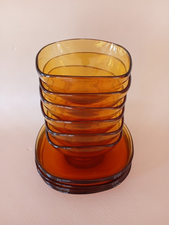 Image 1 of Coppe da dessert in ambra Vereco (Francia)