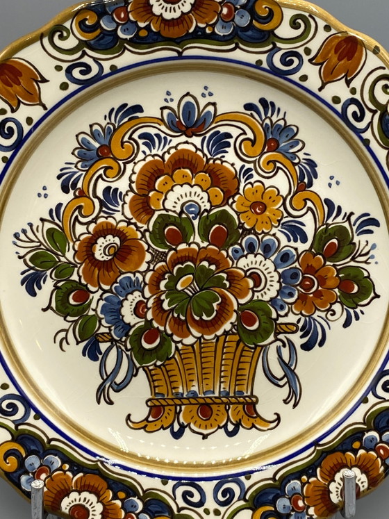 Assiette décorative, Flora Ceramics, Delft polychrome, panier à fleurs peint à la main – Vaisselle (photo 2 of 4)