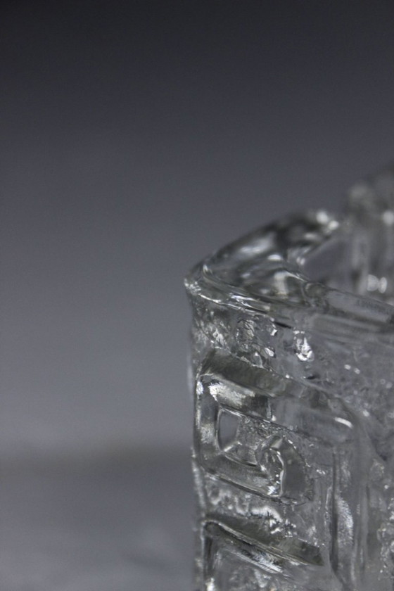 Image 1 of Tamara Aladin & Riihimäki - Vintage "Taalari" molded glass ashtray Finland 1970