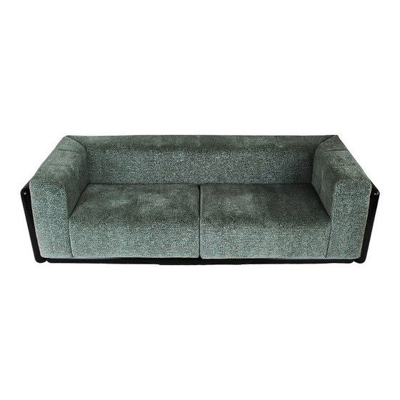 Image 1 of divano cornaro a 2 posti in legno di iroko e velluto jacquard di zimmer + rohde di carlo scarpa per studio simon, italia, 1974