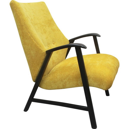 Poltrona vintage in legno massello, 1950