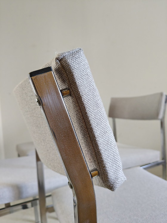 Image 1 of Vintage buisframen eetkamerstoelen opnieuw gestoffeerd