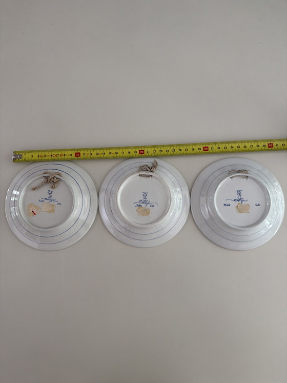 Image 1 of Set van 3 verzamelbare Delfts Blauwe borden