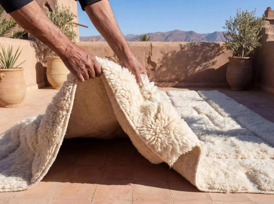 Tappeto marocchino in lana tessuto a mano, 250x150 cm, stile tradizionale. – Tappeti, Wool (photo 6 of 10)