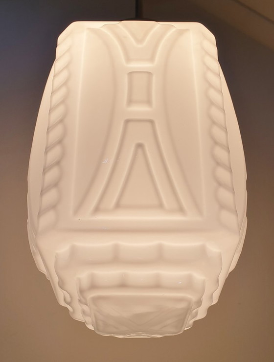 Image 1 of Art Deco hanglamp opaline glas 