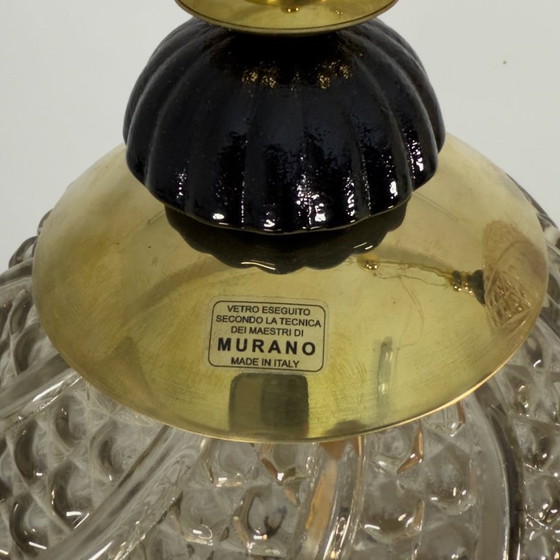 Image 1 of Lampe pendante en verre soufflé de Murano et laiton