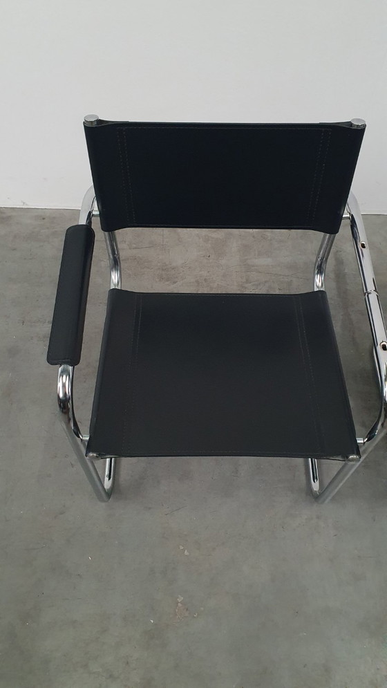 Image 1 of Mart Stam S34 vintage stoelen Fasem Italië 1970s tuigleer bauhaus