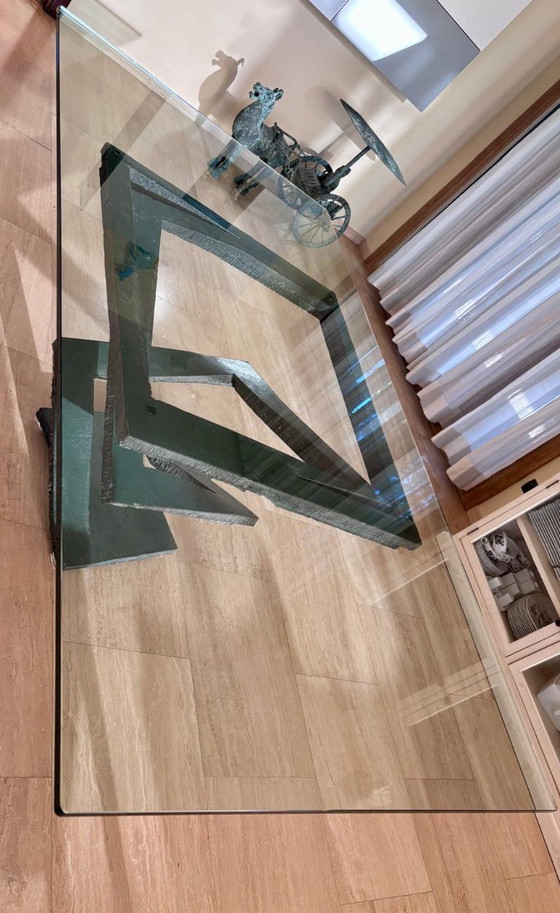 Roche Bobois Tafel, ontwerp van Maurice Barilone – Eettafels, Crystal, Iron (photo 5 of 5)