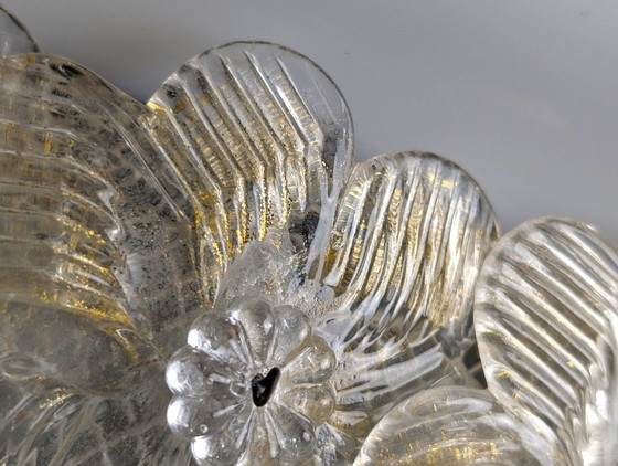 Barovier & Toso Murano Goldstaubglas Blumen Deckenleuchte, 1960er – Deckenleuchten (photo 3 of 10)