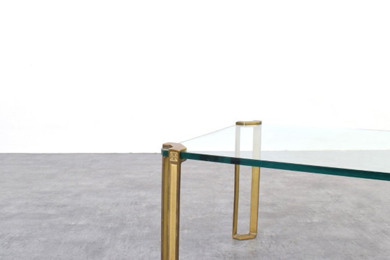 Image 1 of Hollywood Regency Brass and Glass Coffee Table by Peter Ghyczy, 1970s