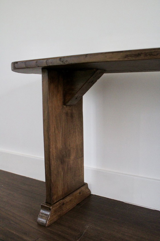 Image 1 of Banco de granja antiguo en roble macizo