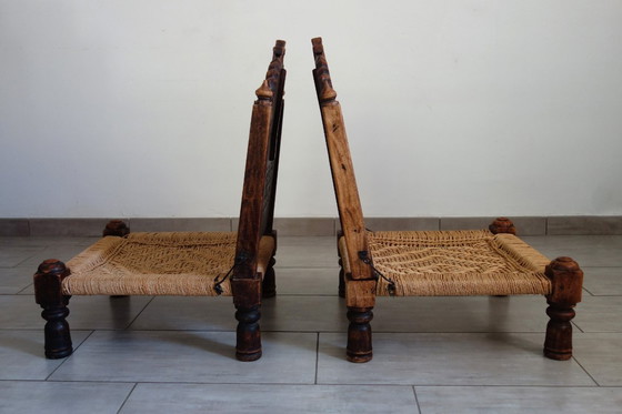 Image 1 of 2 traditional Pida chairs, India, 1950s/60s