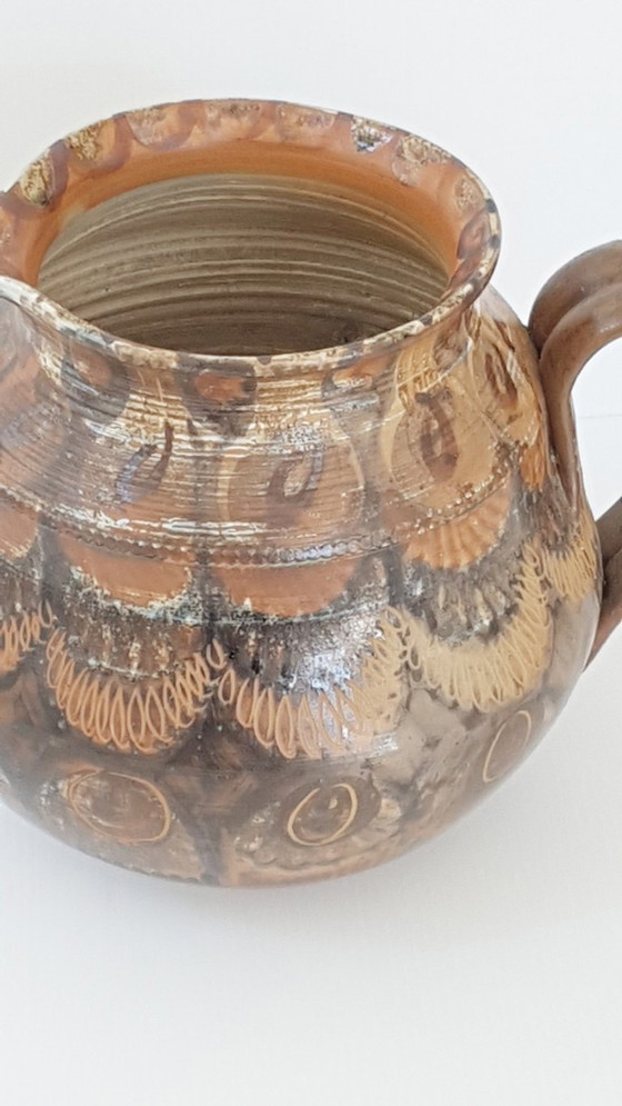 Image 1 of JARRE PICHET VASE GRES VERNISSE CERAMIQUE COURJAULT LA CERISAIE 70S VINTAGE