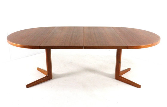 Image 1 of Vejle round 2x extendable dining table vintage Danish