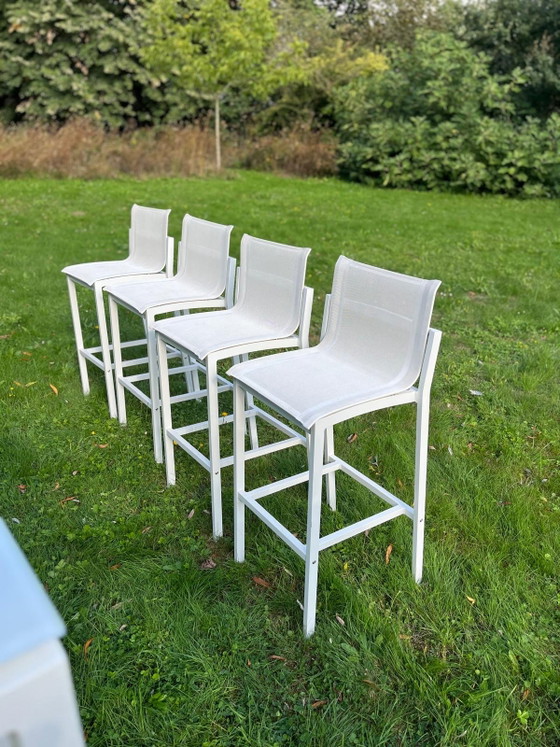 T&T Design White Bar/Garden Table with 4 Bar Stools – Garden sets, Glass, Metal (photo 3 of 6)