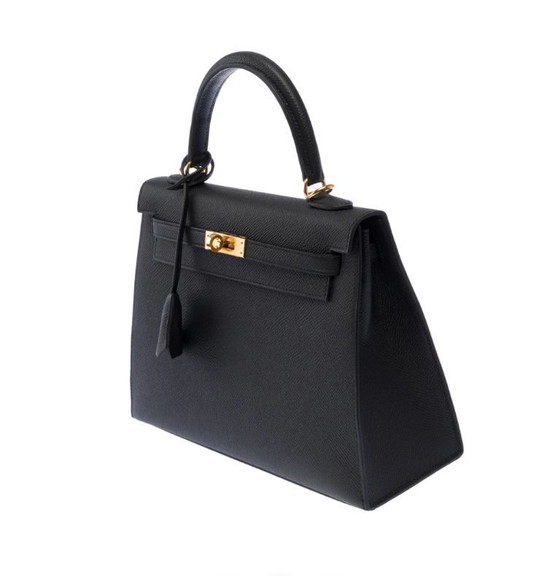 Image 1 of Sac HERMES Kelly 25 en Cuir Noir - 103510