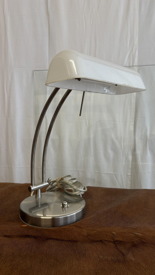 Lampe de bureau design moderne d'EGLO - Acier mat et verre - Ajustable