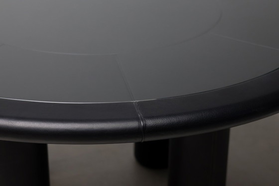 Image 1 of Carlo Bartoli Rossi di Albizzate – Black Leather, Glass Disc, Italian Mastery