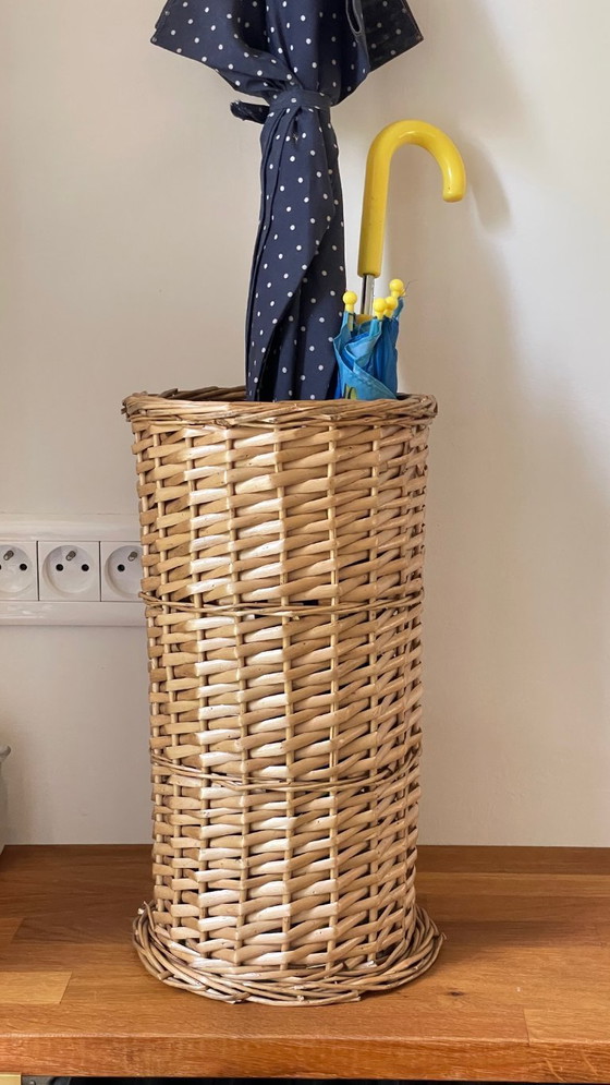 Image 1 of Porte PARAPLUIE Rotin VINTAGE