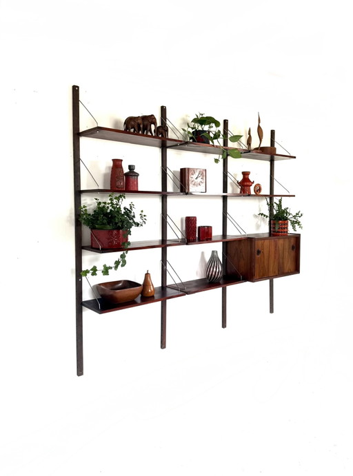 Système mural modulaire danois vintage XL ‘60 – wandkast, Wood, Metal