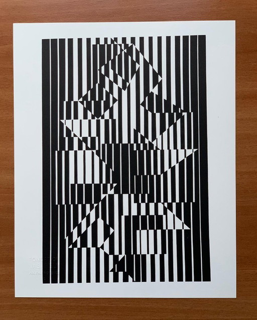 Victor Vasarely - Tirage Op Art "Ilava" (1973) - Editions du Griffon