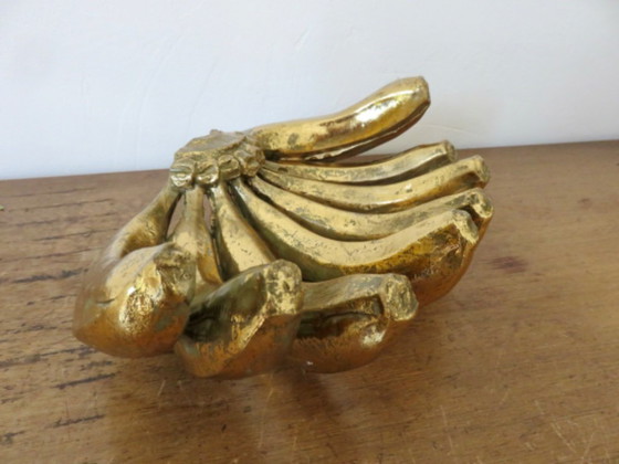 Banana sculpture in gilded resin, vide poche, 80s - 90s, Decorative Objects, Gold (photo 2 of 11)