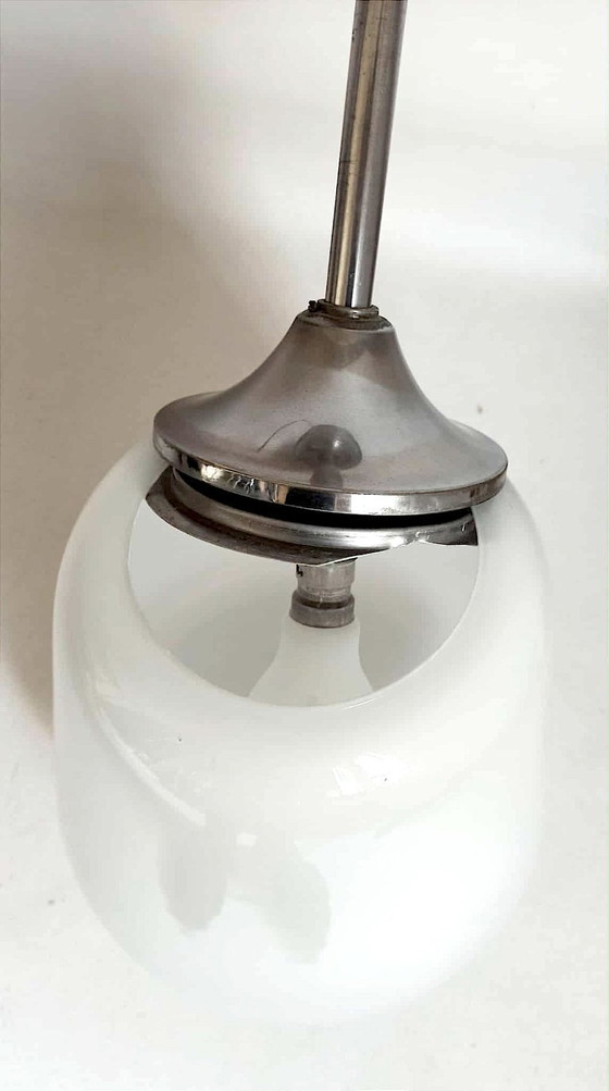 Image 1 of Suspension opaline Art Déco Hauteur 53 cm