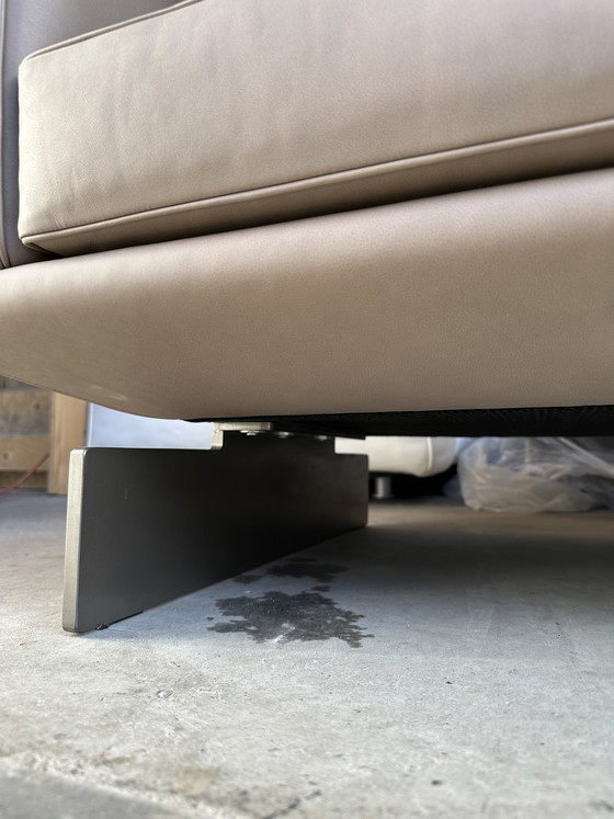 Image 1 of Minotti Dylan Petit canapé – cuir taupe – 160 cm – topconditie