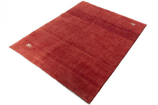 Hand-knotted Gabbeh Loribaft nomadic rug 190 x 150 cm red