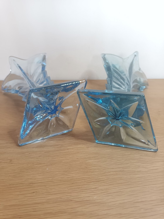 Image 1 of 2 Art Deco pressed glass vases