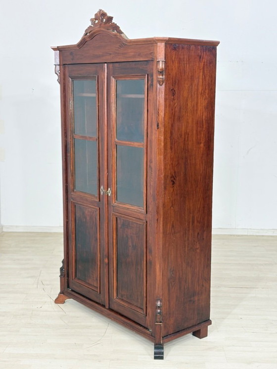 Image 1 of Antique Louis Philippe display cabinet, wardrobe, living room cabinet, circa 1880