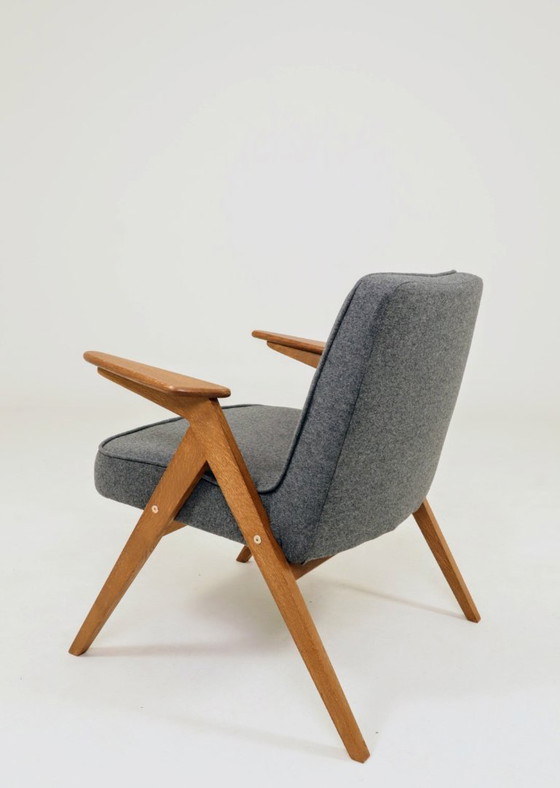 Image 1 of Poltrona di design moderno di metà secolo in lana naturale color antracite