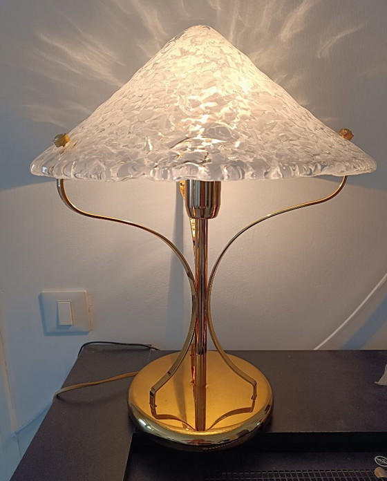 Image 1 of MURANO Large 46cm Table Lamp by Sylcom - Broken Ice Effect - Handmade - Made in Italy New
