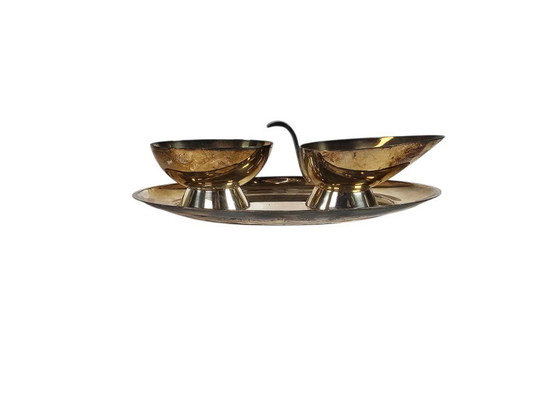 Image 1 of Gero - Juego de crema con bandeja para servir - Baño de plata abundante - 1938