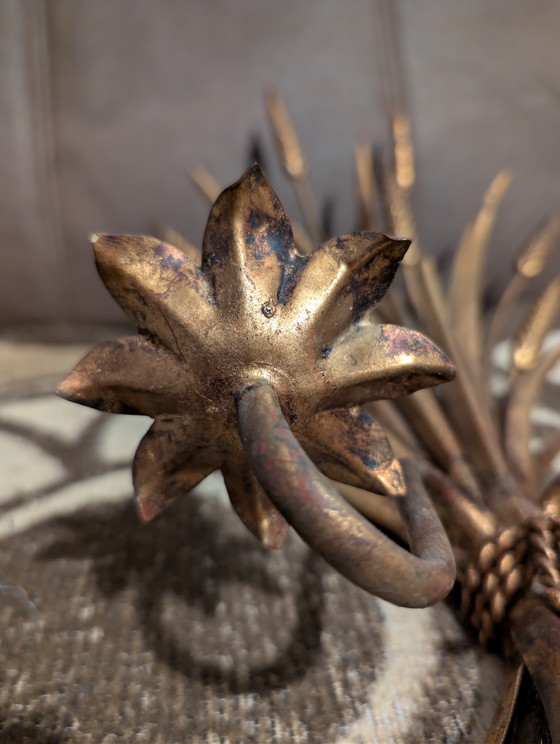 Image 1 of Pair of exclusive Florentine wall lights “Wheat Sheaf” – Mid-Century Design (Attribution: Hans Kögl / Banci Firenze)