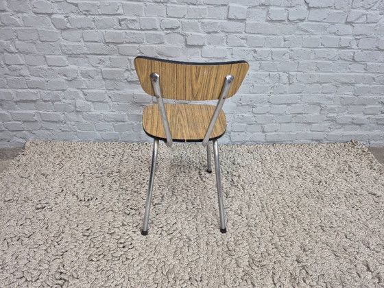Image 1 of Mixed Set of 4 Vintage Design Kitchen Chairs by Brabantia, Wood-Effect Formica, The Netherlands, 1960s