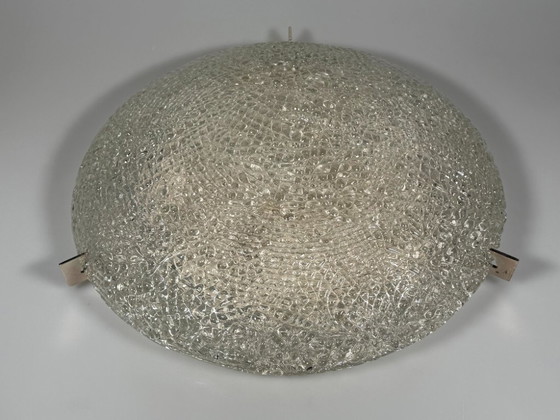 Image 1 of Plafondlamp van ijsglas uit de jaren 60/70 van Kaiser Leuchten Duitsland