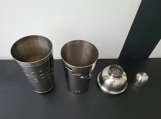 Image 1 of Shaker da cocktail Napier 'Tells You How' placcato in argento Art Déco