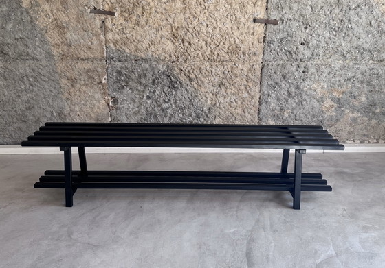 Image 1 of Old metal checkroom bench, 1960