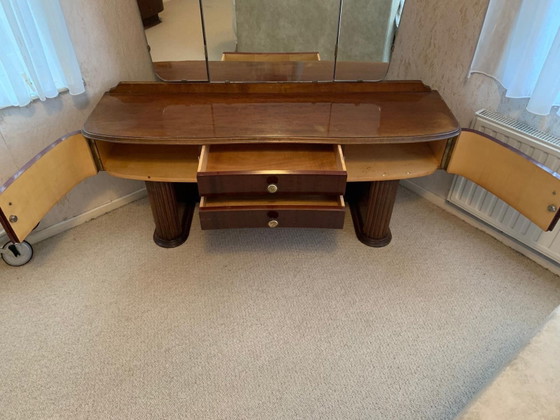 Meubles de chambre antiques (armoire + coiffeuse), Bois, Verre, Marron (photo 6 sur 6)