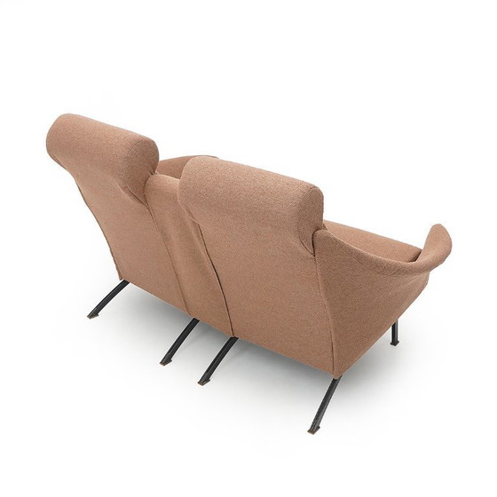 Image 1 of Divano a 2 posti in bouclé nocciola, anni '50