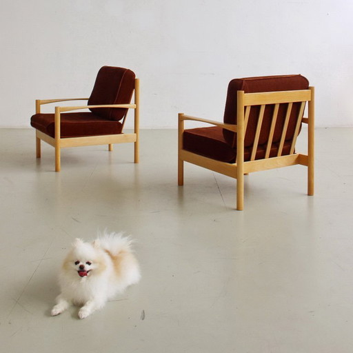 Zwei Sessel aus der Tschechoslowakei, Mid-Century Modern, Vintage 1960er/1970er Jahre, restauriert