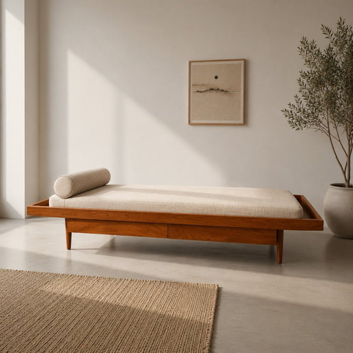 Asko Tagesbett mit Schubladen, finnisches Design, 1970er Jahre