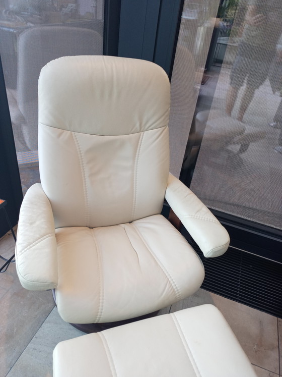 Stressless Ekornes Consul Maat Medium Met Voetenvankje – Fauteuils, lamine, Leather (photo 3 of 13)