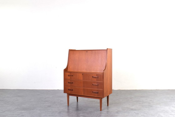 Image 1 of Mid-Century Danish Teak Secretary by Gunnar Nielsen for Tibergaard, 1960s.