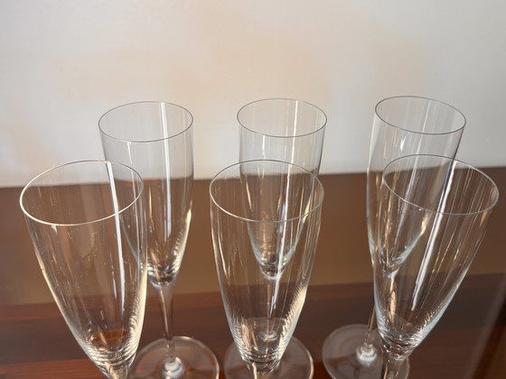 Image 1 of Baccarat Dom Perignon crystal Flutes Baccarat 6p. 