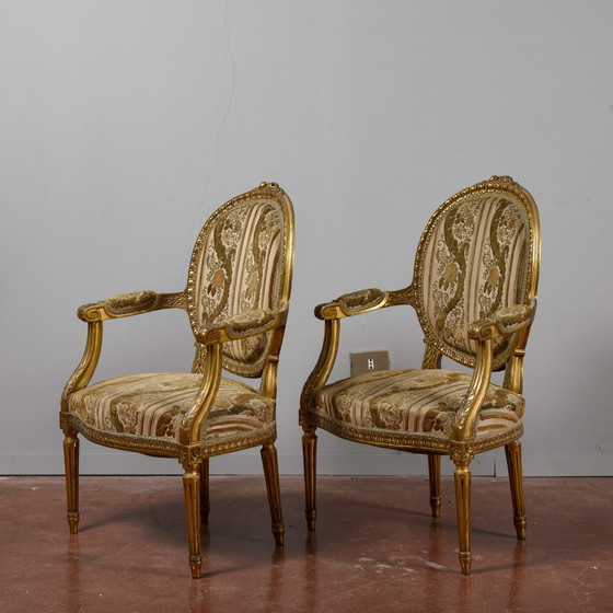Coppia di Poltrone Dorate Stile Napoleone III – Legno (photo 5 of 13)