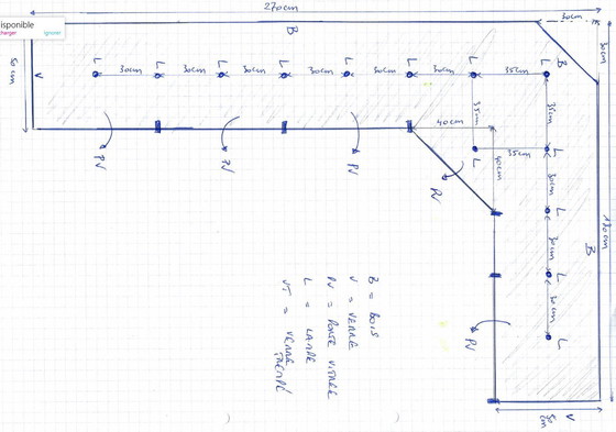 Image 1 of Vetrina angolare in TEAK/TECK con faretti LED (p = 50cm e h = 210cm)